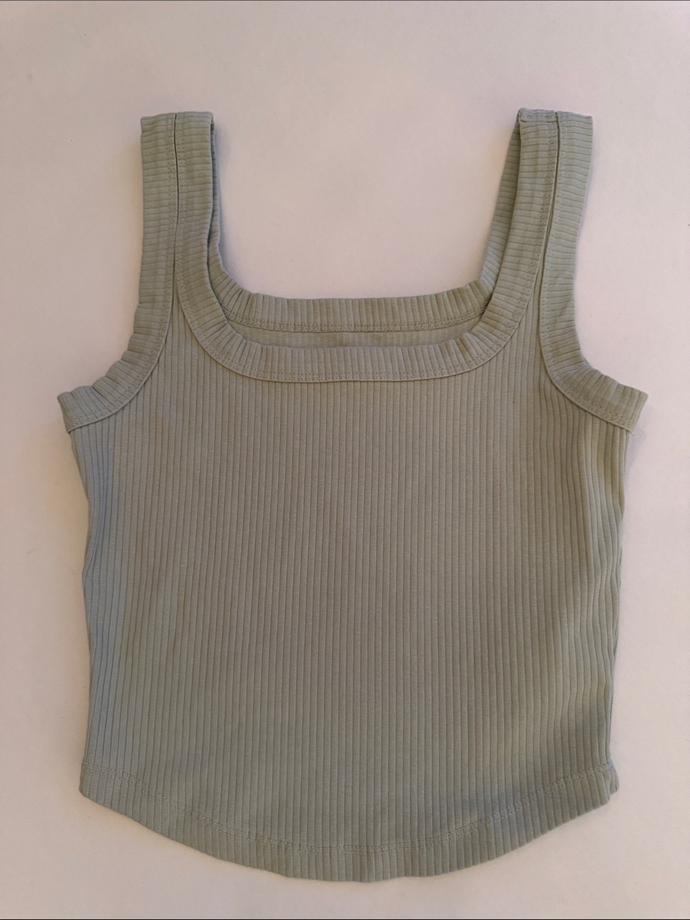 Madewell Ribbed Square-Neck Tank in Sage
